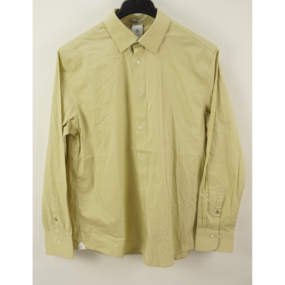 Rare Rabbit Satin Stretch Performance Button Up Shirt Mens XL Tan Lightweight